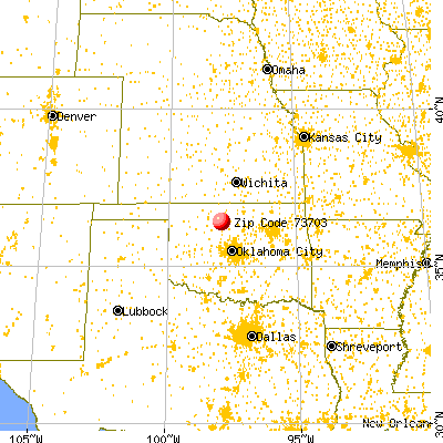Enid, OK (73703) map from a distance
