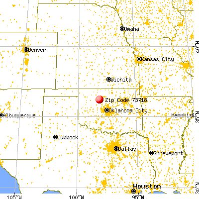 Ames, OK (73718) map from a distance
