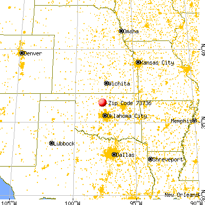 Fairmont, OK (73736) map from a distance