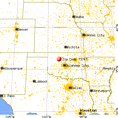Isabella, OK (73747) map from a distance