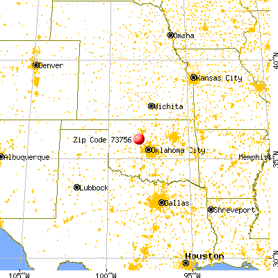Loyal, OK (73756) map from a distance