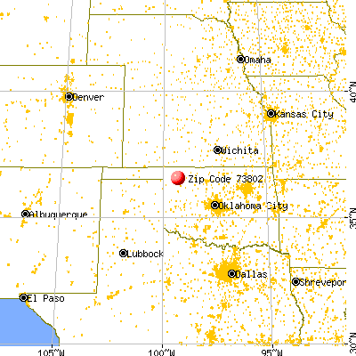 Woodward, OK (73802) map from a distance