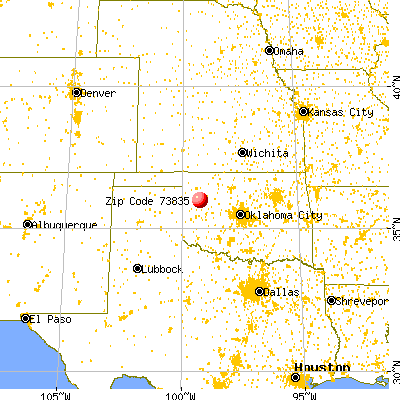 Camargo, OK (73835) map from a distance