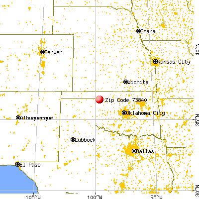 Fargo, OK (73840) map from a distance