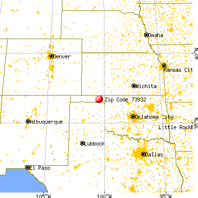 Beaver, OK (73932) map from a distance