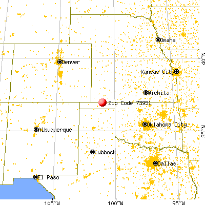 Tyrone, OK (73951) map from a distance