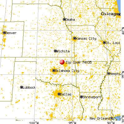 Hominy, OK (74035) map from a distance