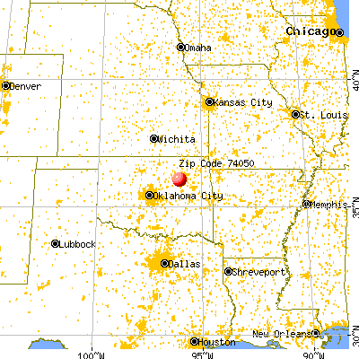 Oakhurst, OK (74050) map from a distance