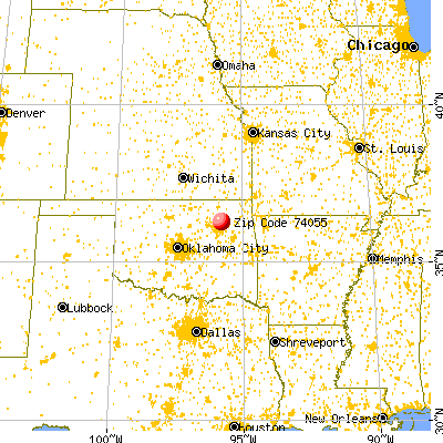 Owasso, OK (74055) map from a distance