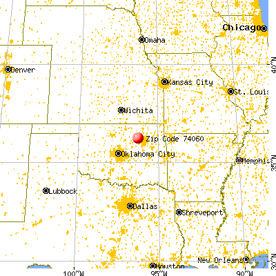 Prue, OK (74060) map from a distance