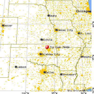 Wynona, OK (74084) map from a distance