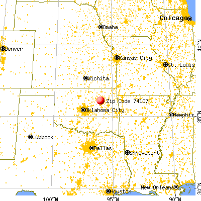 Tulsa, OK (74107) map from a distance