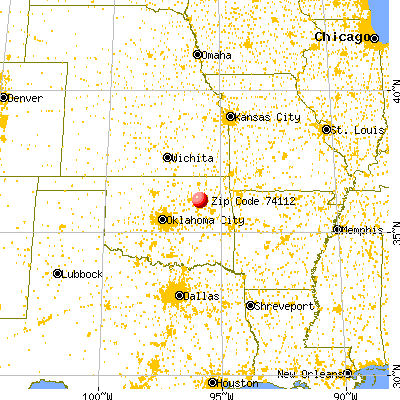 Tulsa, OK (74112) map from a distance