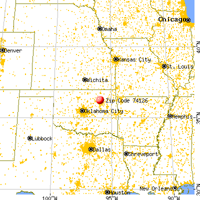 Tulsa, OK (74126) map from a distance