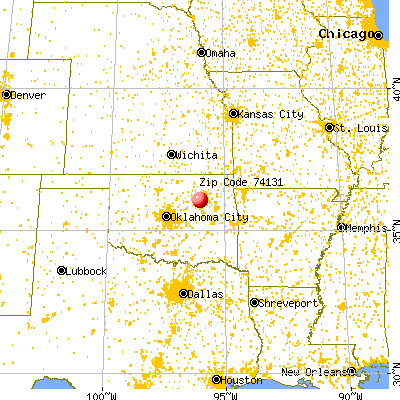 Sapulpa, OK (74131) map from a distance