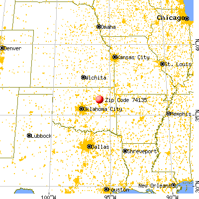 Tulsa, OK (74135) map from a distance