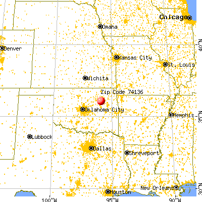 Tulsa, OK (74136) map from a distance