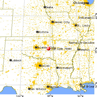 , OK (74440) map from a distance