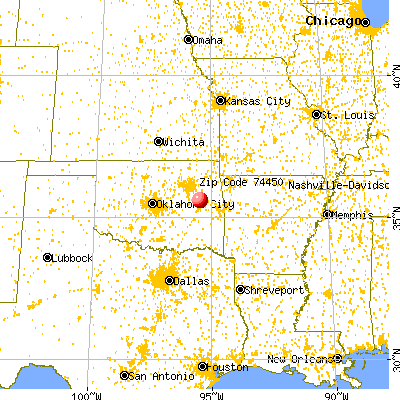 Oktaha, OK (74450) map from a distance