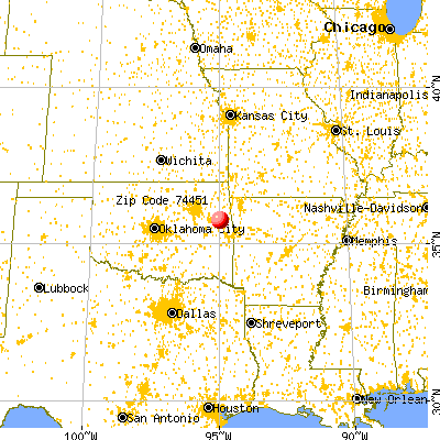 Pettit, OK (74451) map from a distance