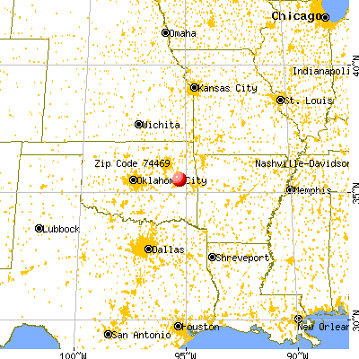 Warner, OK (74469) map from a distance