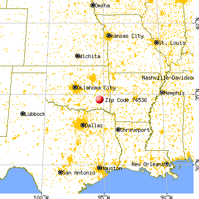 Clayton, OK (74536) map from a distance