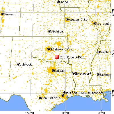 Lehigh, OK (74556) map from a distance