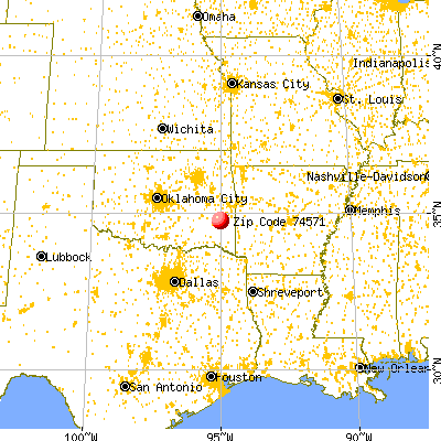 Talihina, OK (74571) map from a distance
