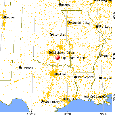 Allen, OK (74825) map from a distance