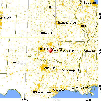 Hanna, OK (74845) map from a distance