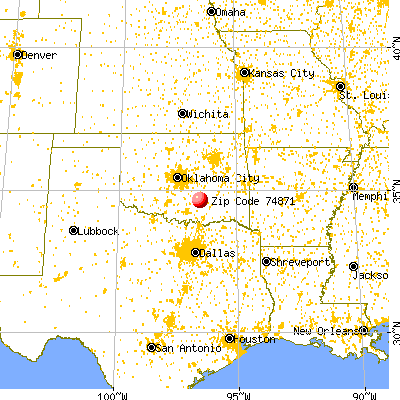 Ada, OK (74871) map from a distance