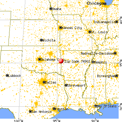 Pocola, OK (74902) map from a distance