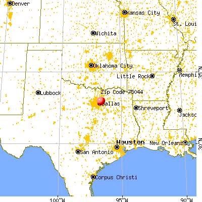 Garland, TX (75044) map from a distance