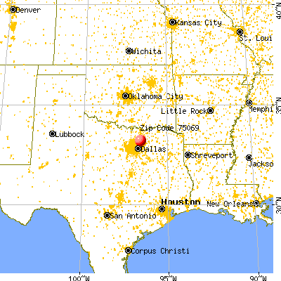 McKinney, TX (75069) map from a distance