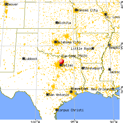 McKinney, TX (75070) map from a distance