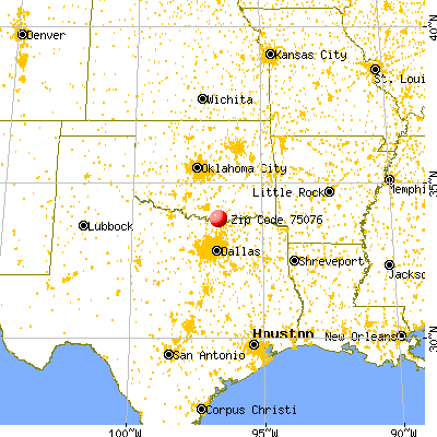 Preston, TX (75076) map from a distance