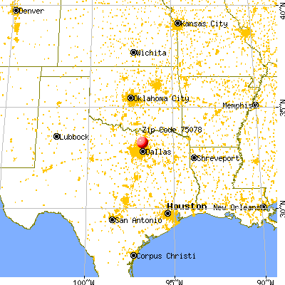 Prosper, TX (75078) map from a distance