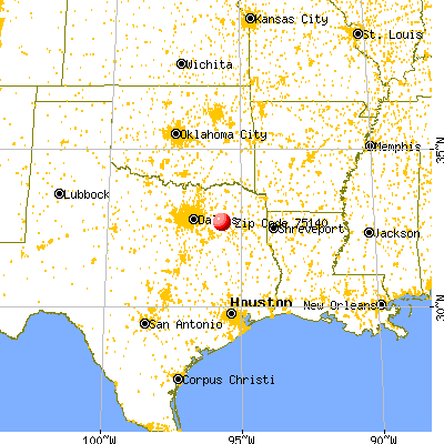Grand Saline, TX (75140) map from a distance