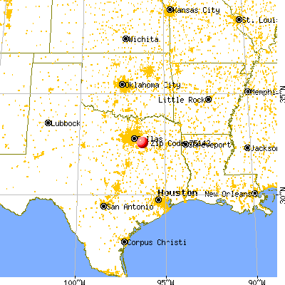 Kaufman, TX (75142) map from a distance