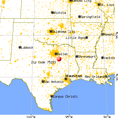 Powell, TX (75153) map from a distance