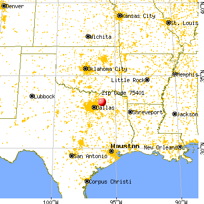 Greenville, TX (75401) map from a distance