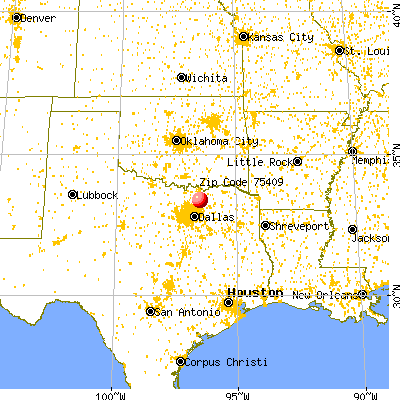 Anna, TX (75409) map from a distance