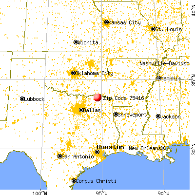 Blossom, TX (75416) map from a distance