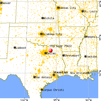 Campbell, TX (75422) map from a distance