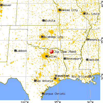 Ladonia, TX (75449) map from a distance