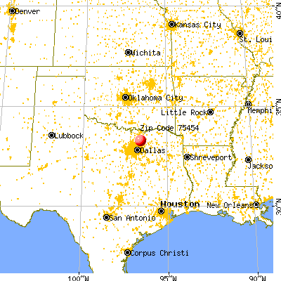 Melissa, TX (75454) map from a distance
