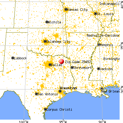 Mount Vernon, TX (75457) map from a distance