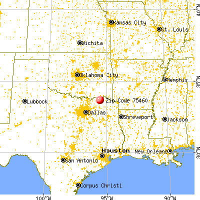 Paris, TX (75460) map from a distance