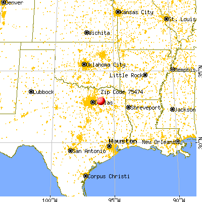 West Tawakoni, TX (75474) map from a distance