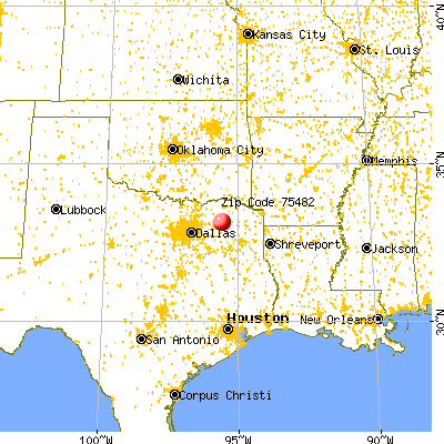 Sulphur Springs, TX (75482) map from a distance